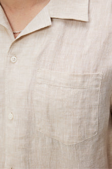 Men | Elio Linen Melange Shirt | Safari Beige