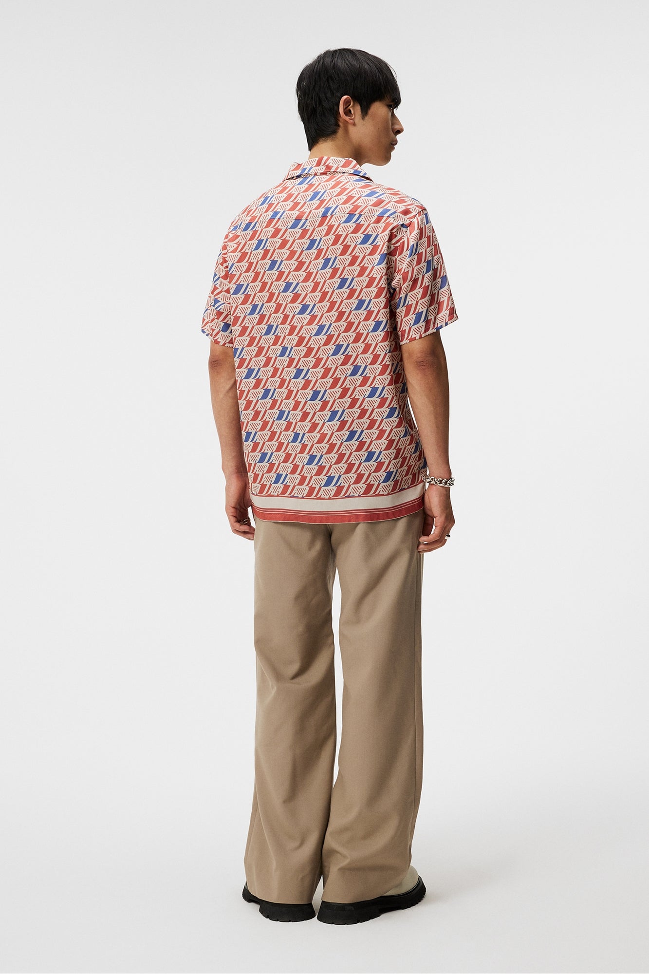 Men | Elio Tencel Print Shirt | Monogra | Moto Monogram Border Cedar