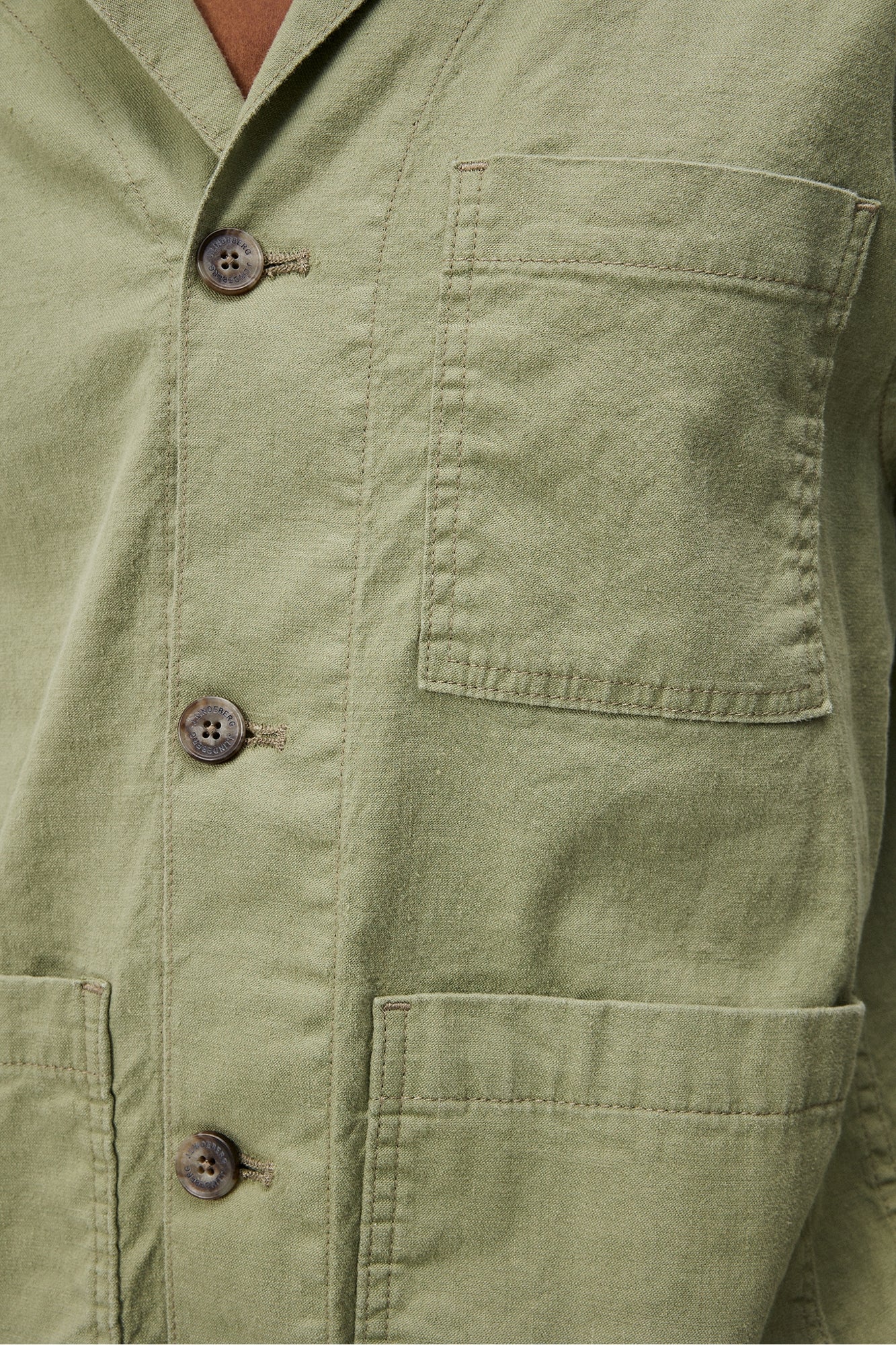 Men | Errol Linen Workwear Overshirt | Oil Green