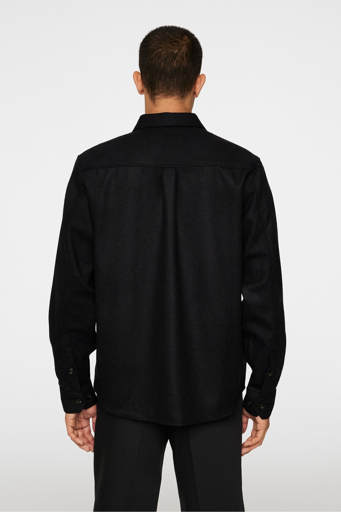 Men | Flat Wool Overshirt | Black (V1)