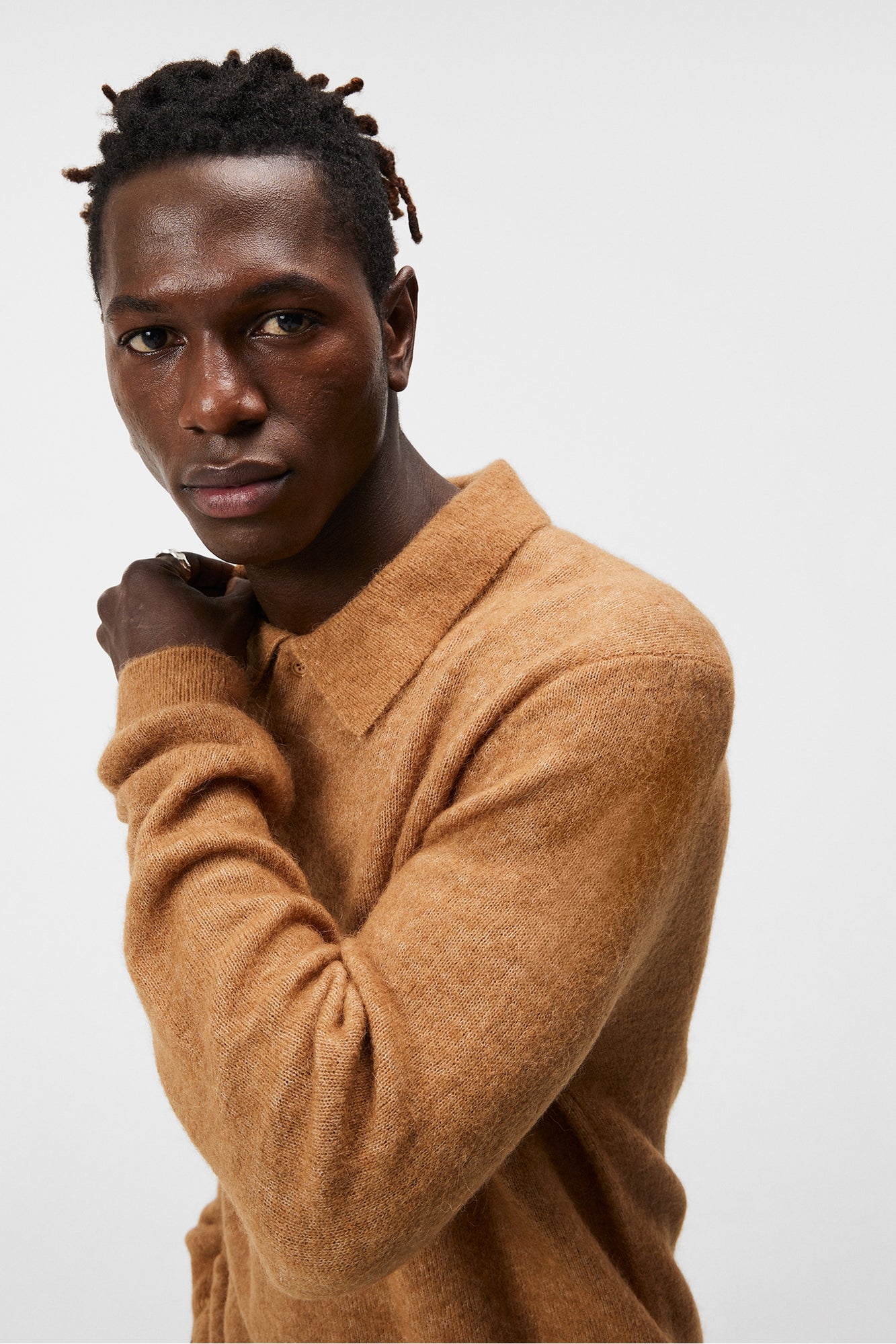 Men | Hayden Hairy Polo Knit | Chipmunk