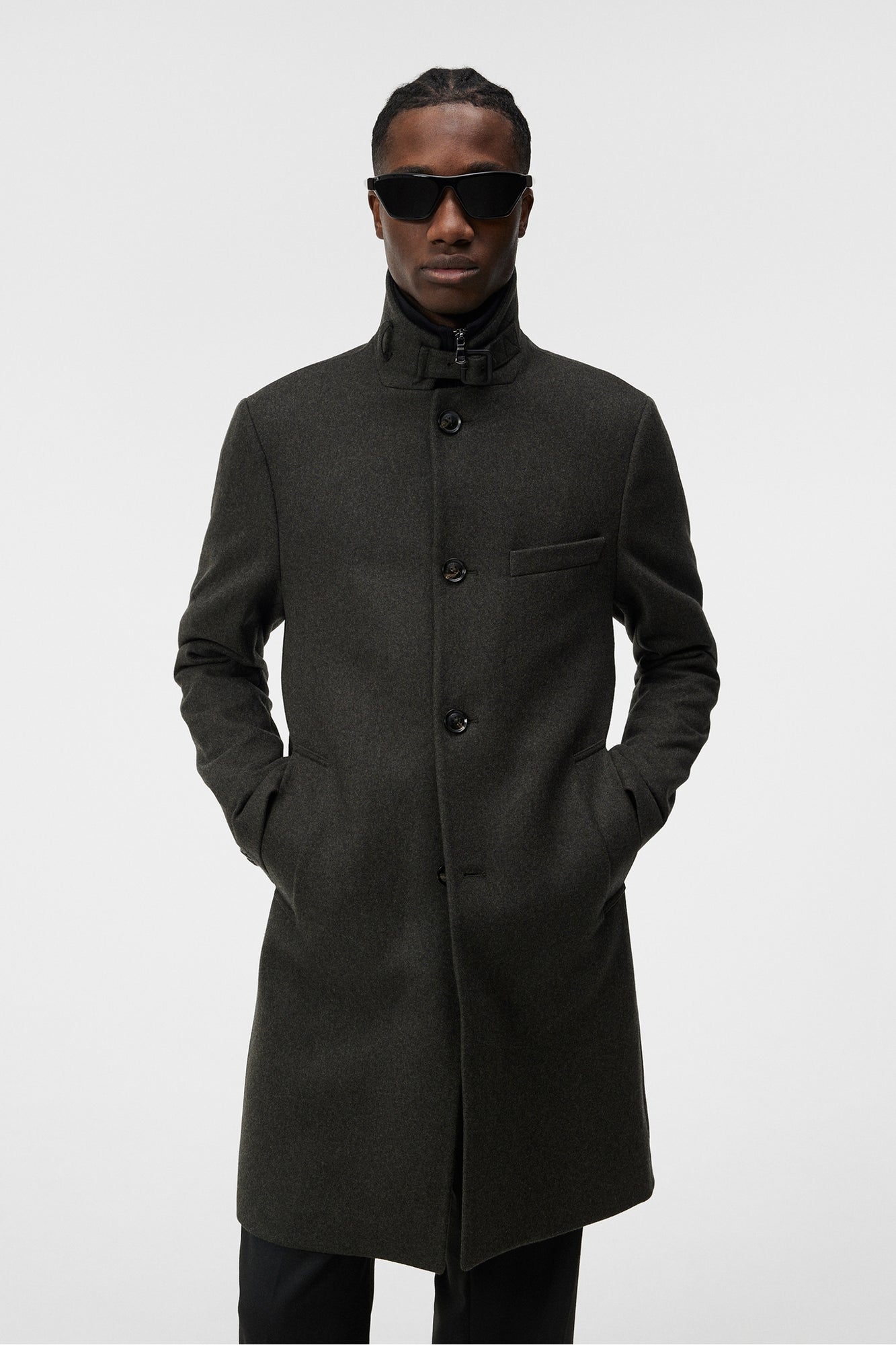 Men | Holger Melton Coat | Forest Green