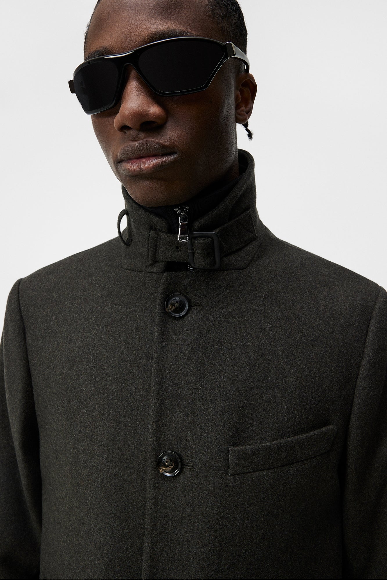 Men | Holger Melton Coat | Forest Green