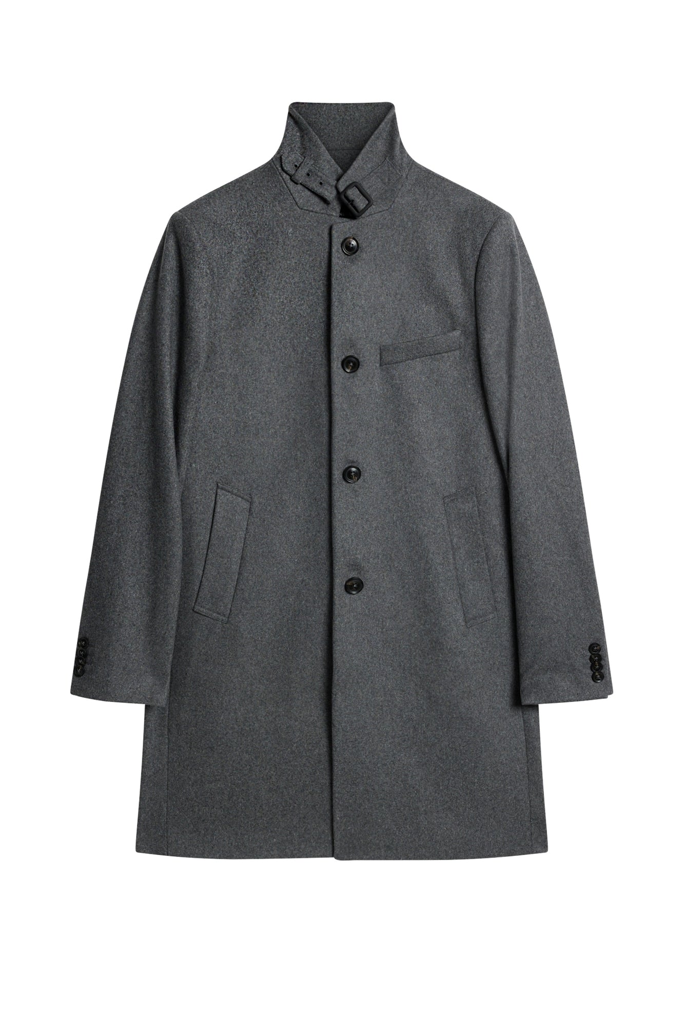 Men | Holger Melton Coat | Mid Grey Melange