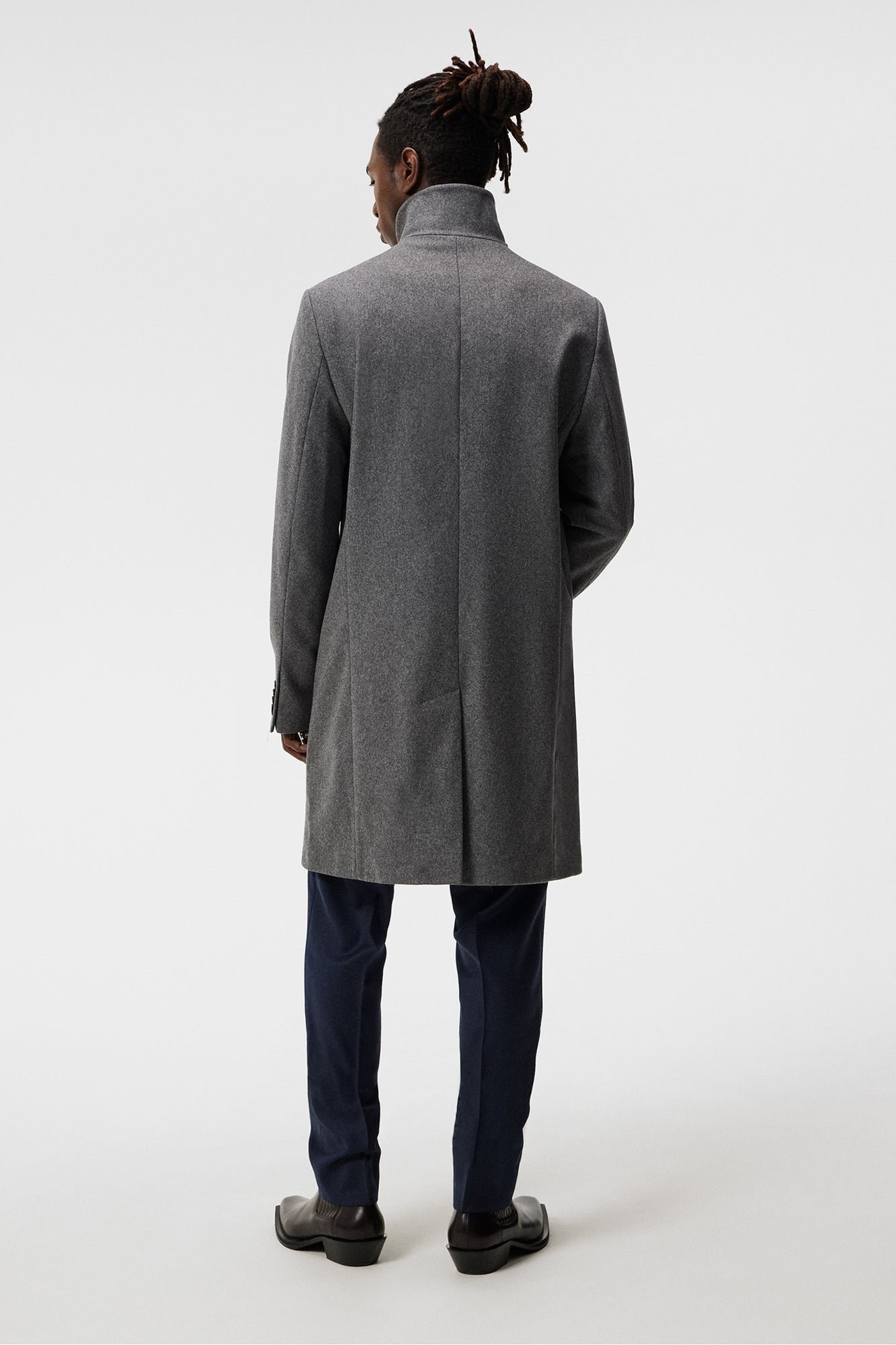 Men | Holger Melton Coat | Mid Grey Melange
