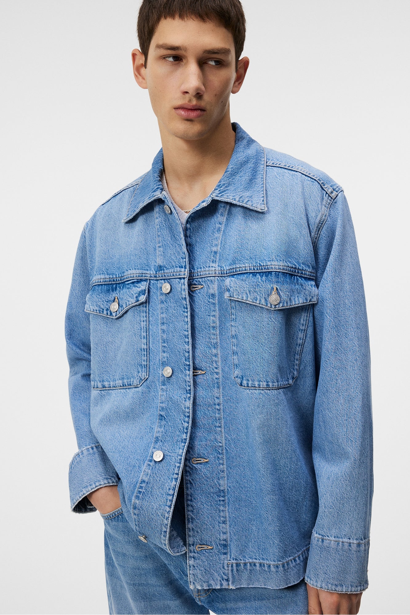 Men | Hunt Washed Deniovershirt | Mid Blue