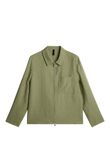 Men | Julius Linen Overshirt | Oil Green
