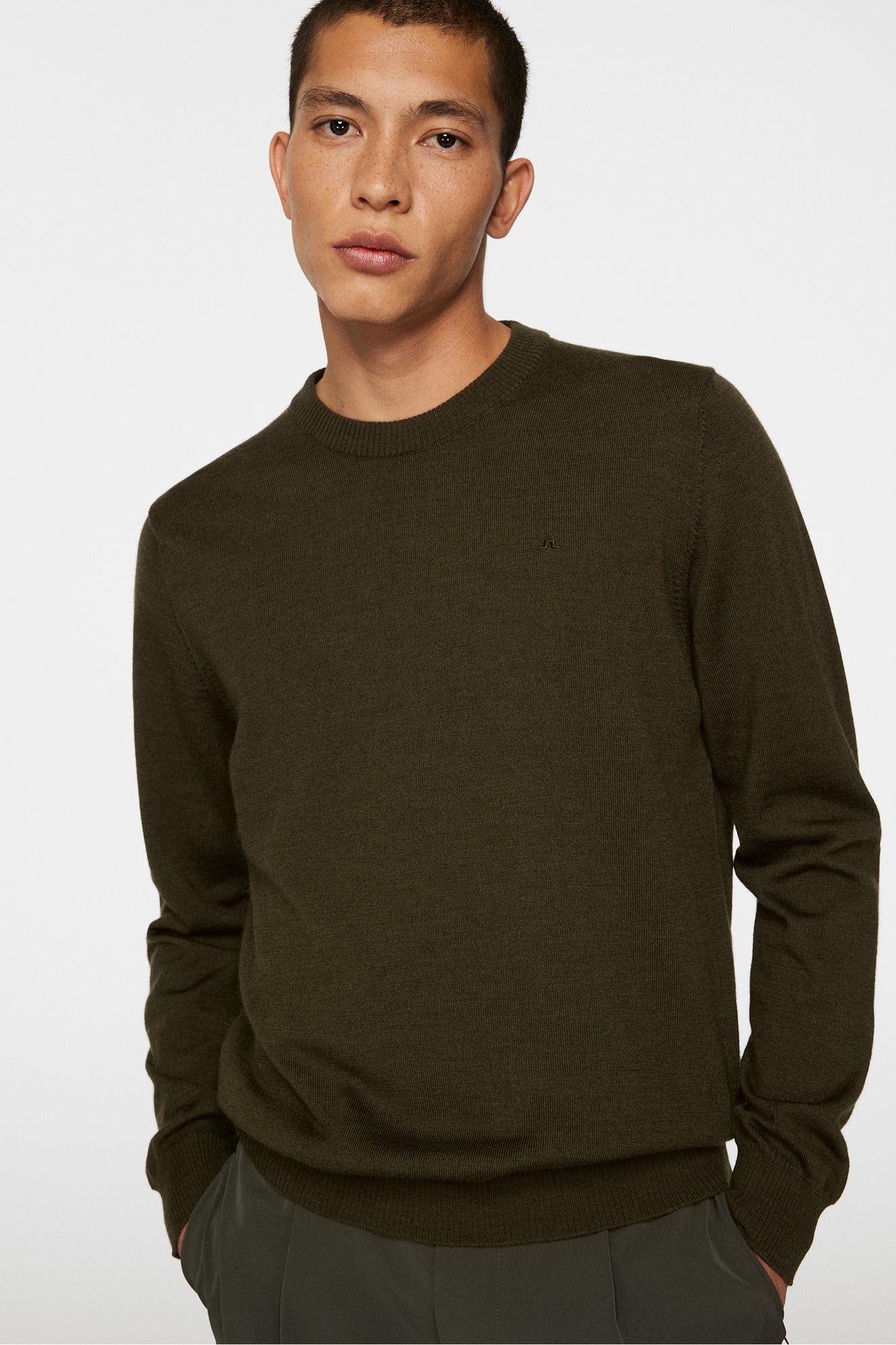 Men | Keane Merino Creneck Sweater | Forest Green