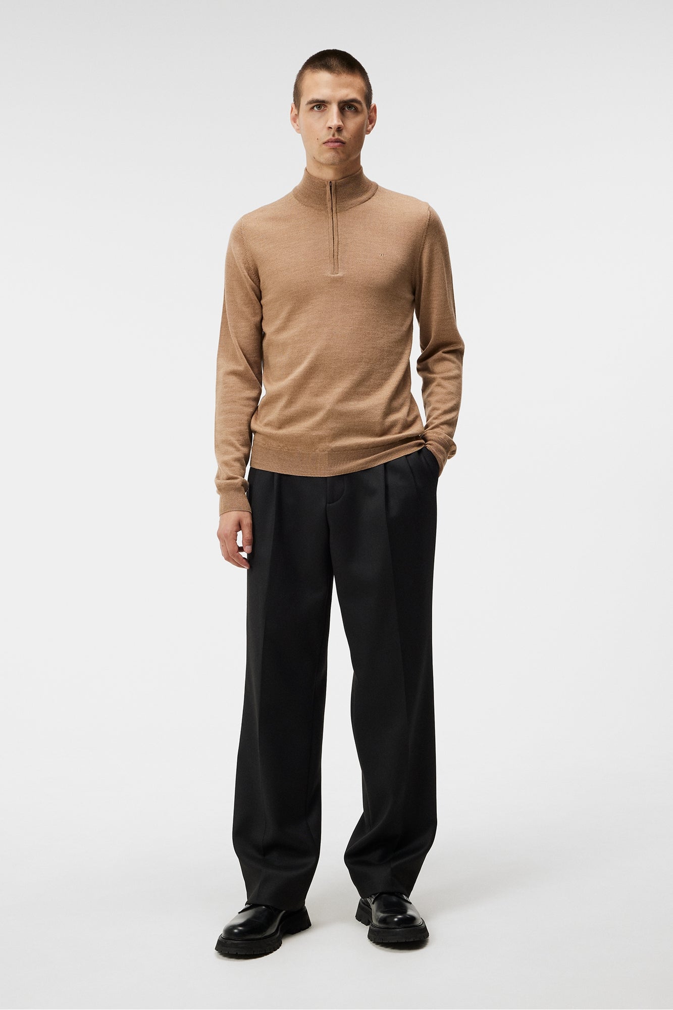 Men | Kiyan Quarter Zip Sweater | Chipmunk Melange