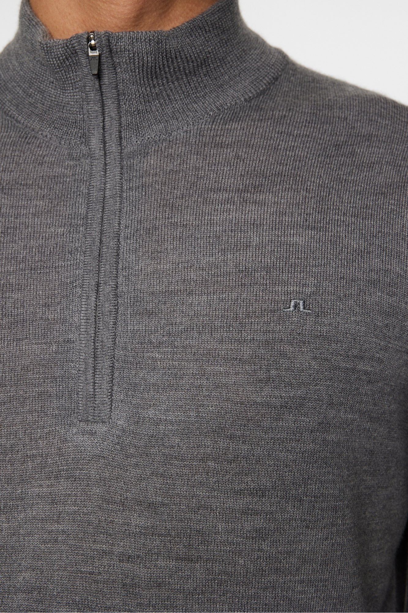 Men | Kiyan Quarter Zip Sweater | Mid Grey Melange