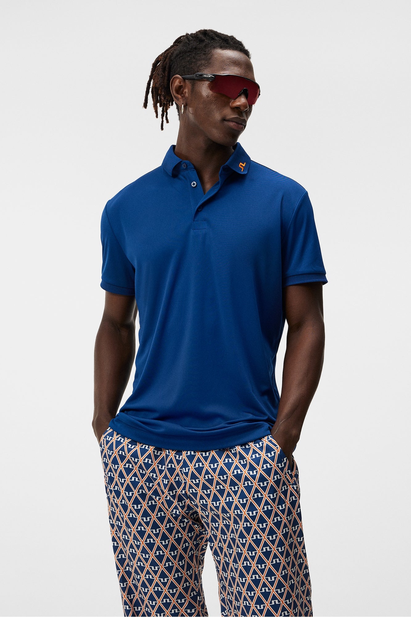 Men | Kv Regular Fit Print Polo | Estate Blue