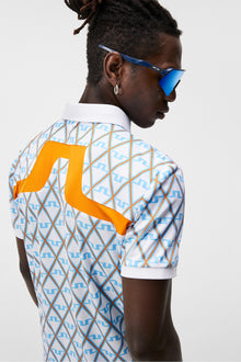 Men | Kv Regular Fit Print Polo | Little Boy Blue Diamond