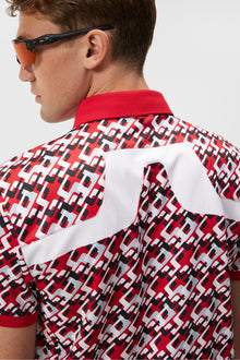 Men | Kv Regular Fit Print Polo | Micro Bridge Cherry