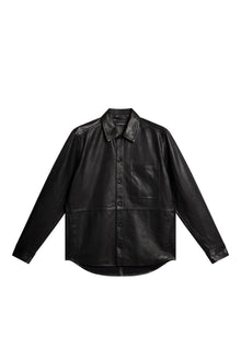 Men | Lanson Leather Overshirt | Black