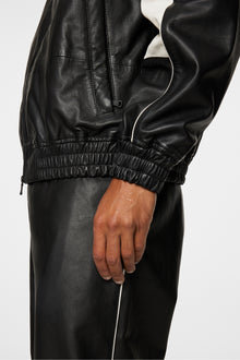 Men | Lex Leather Track Jacket | Black