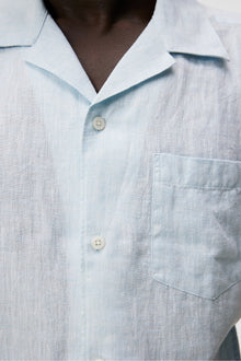 Men | Linen Melange SS Reg Shirt | Drea | Dream Blue