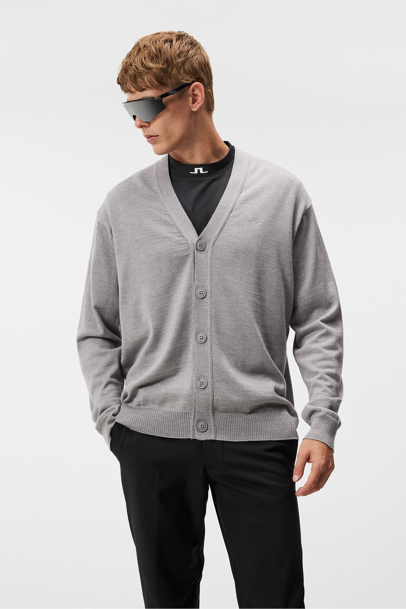 Men | Lucas Knitted Cardigan | Grey Melange