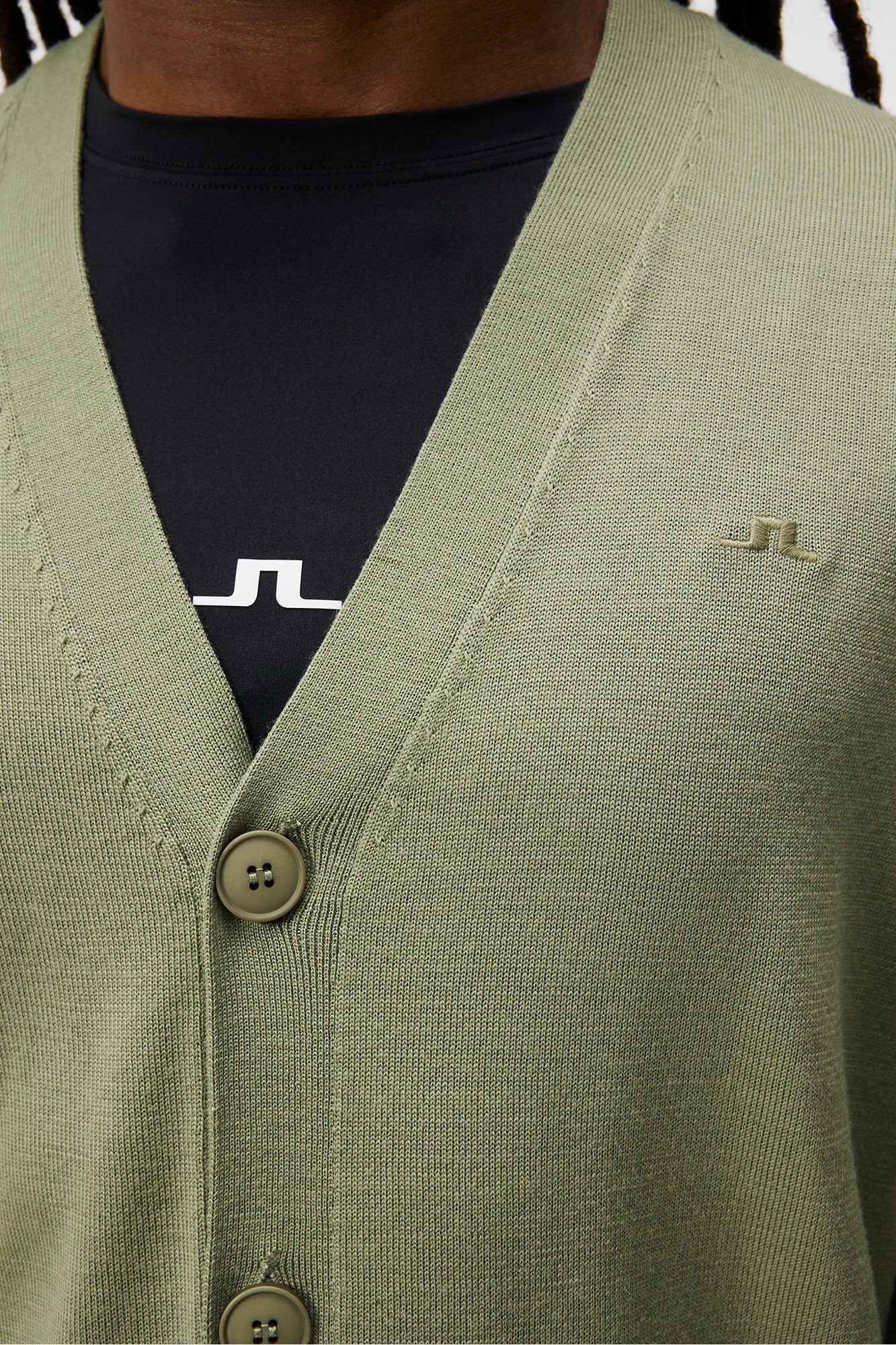 Men | Lucas Knitted Cardigan | Oil Green