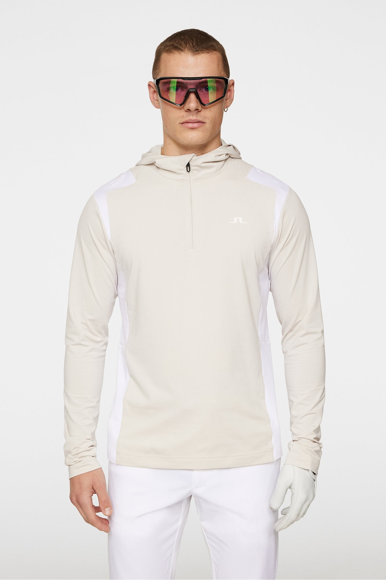 Men | Lukas Quarter Zip Hood | Moonbeam