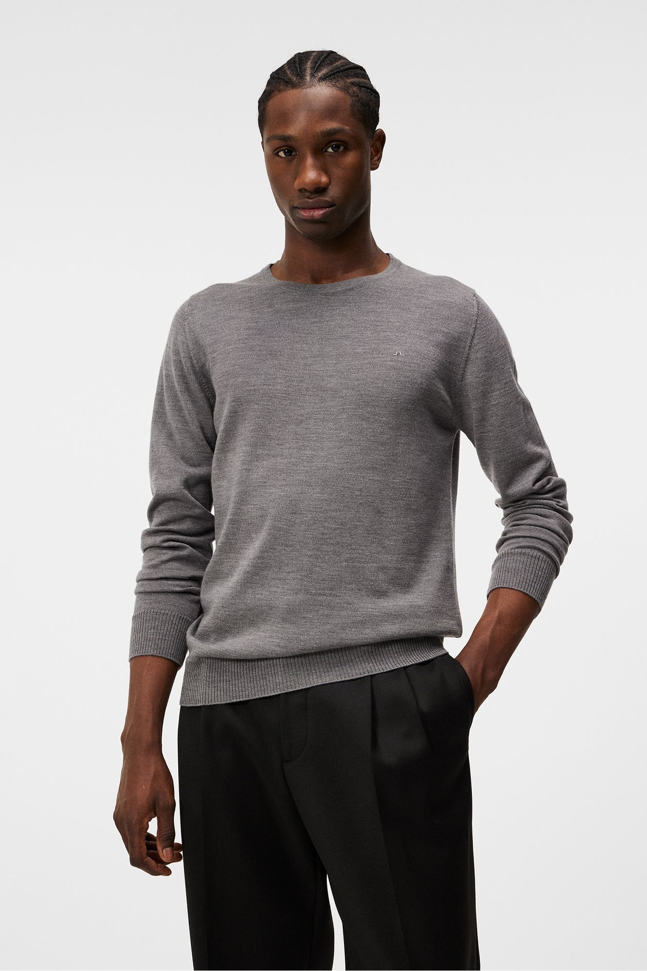Men | Lyle Merino Creneck Sweater | Grey Melange