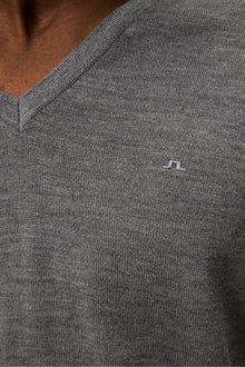 Men | Lymann Merino V-Neck Sweater | Grey Melange