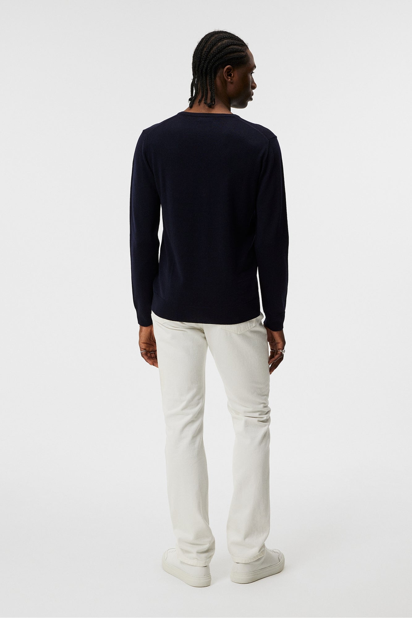 Men | Lymann Merino V-Neck Sweater | Navy