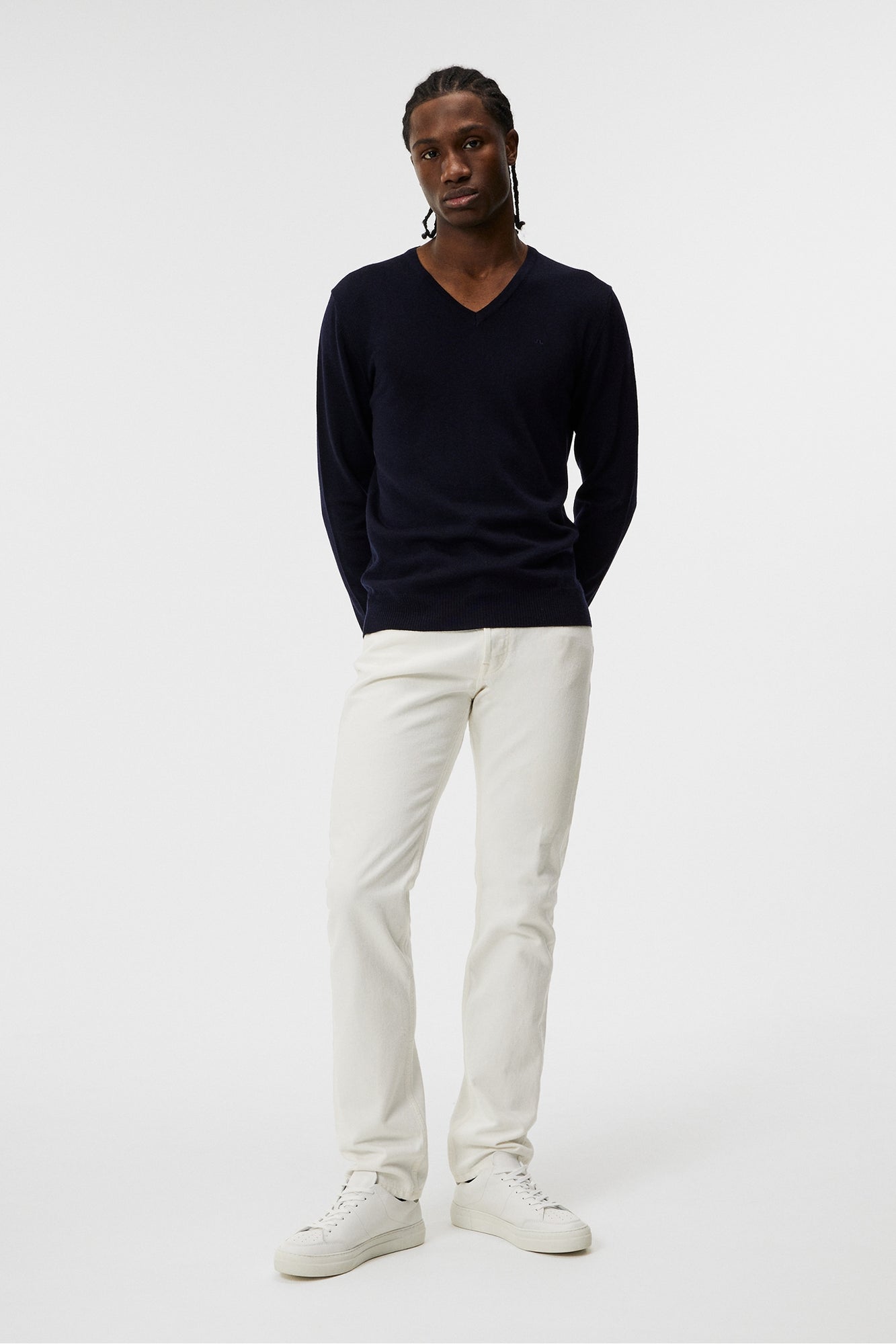 Men | Lymann Merino V-Neck Sweater | Navy