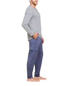 Men | MC Butterchic Long Sleeve Henley | He Carbon