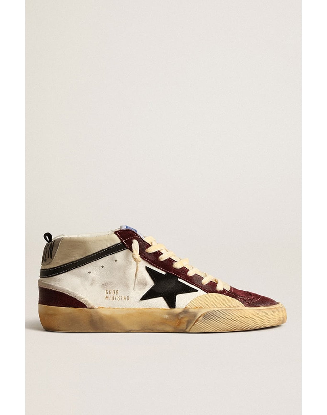 Men | Mid Star Nappa with Suede Star & Inserts | Cream x Wine Red x Black (V2)