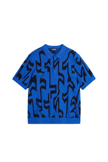 Men | Nate Jacquard Knitted Shirt | Glitch Slice Blue