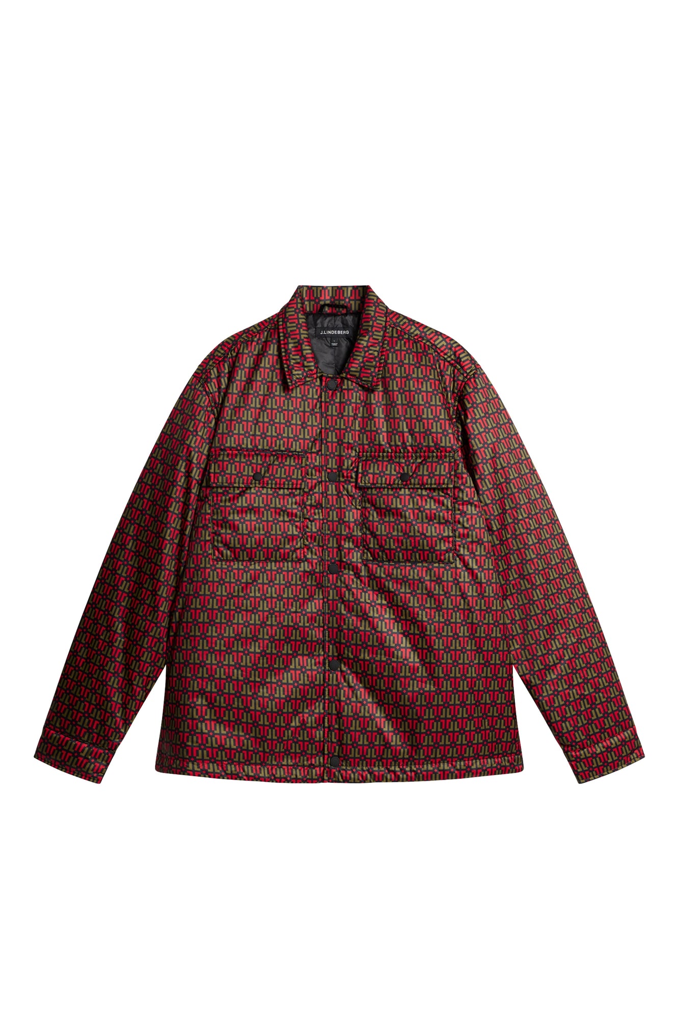 Men | Nile Padded Print Overshirt | Monk Geo Black