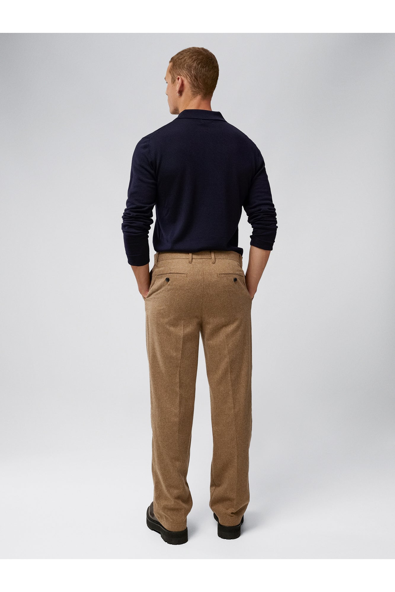 Men | Noel Light Merino Polo Shirt | JL Navy