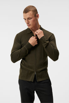 Men | Nyle Merino Zip Cardigann | Forest Green