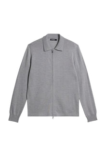 Men | Nyle Merino Zip Cardigann | Light Grey Melange