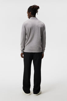 Men | Nyle Merino Zip Cardigann | Light Grey Melange