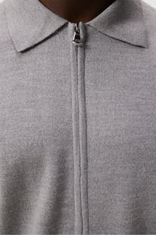 Men | Nyle Merino Zip Cardigann | Light Grey Melange