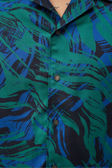 Men | Playa Printed Tencel Shirt | Navy Valley