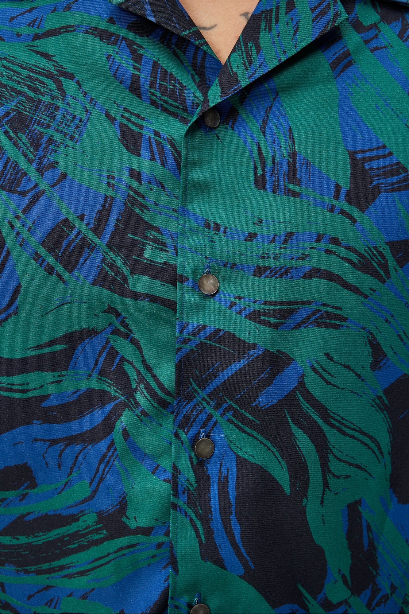 Men | Playa Printed Tencel Shirt | Navy Valley