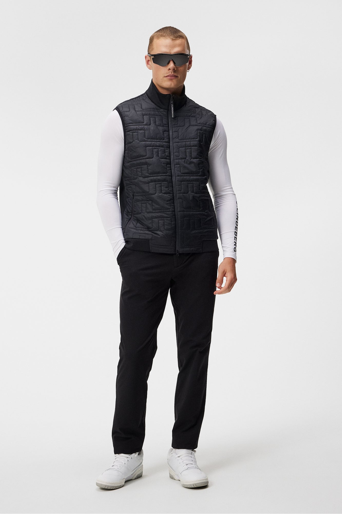 Men | Quilt Hybrid Vest | Black