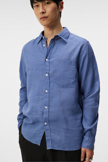 Men | Reg Ls Clean Linen Shirt | Bijou Blue