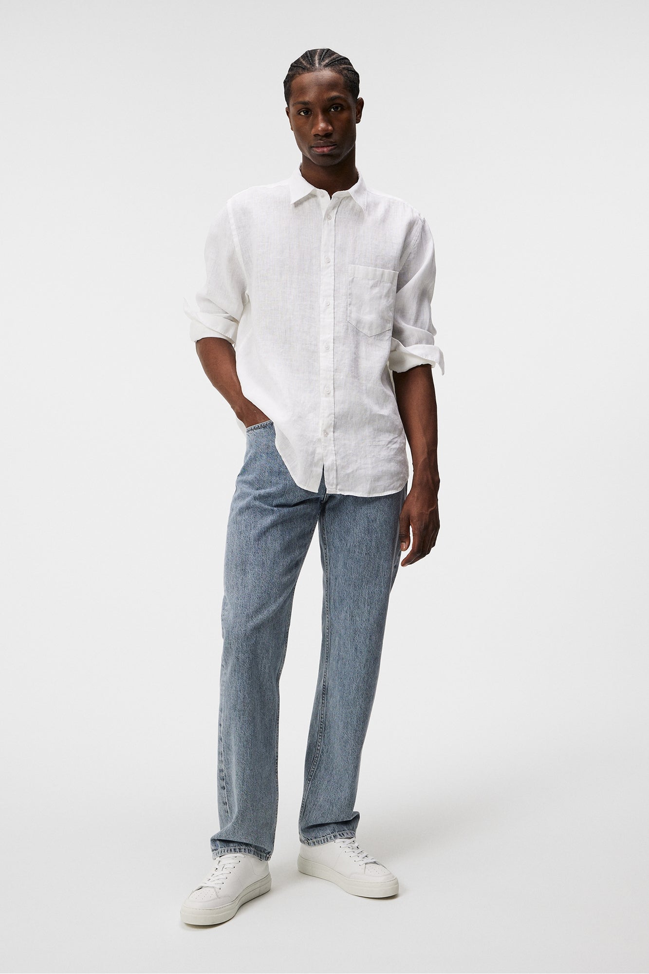 Men | Reg Ls Clean Linen Shirt | White