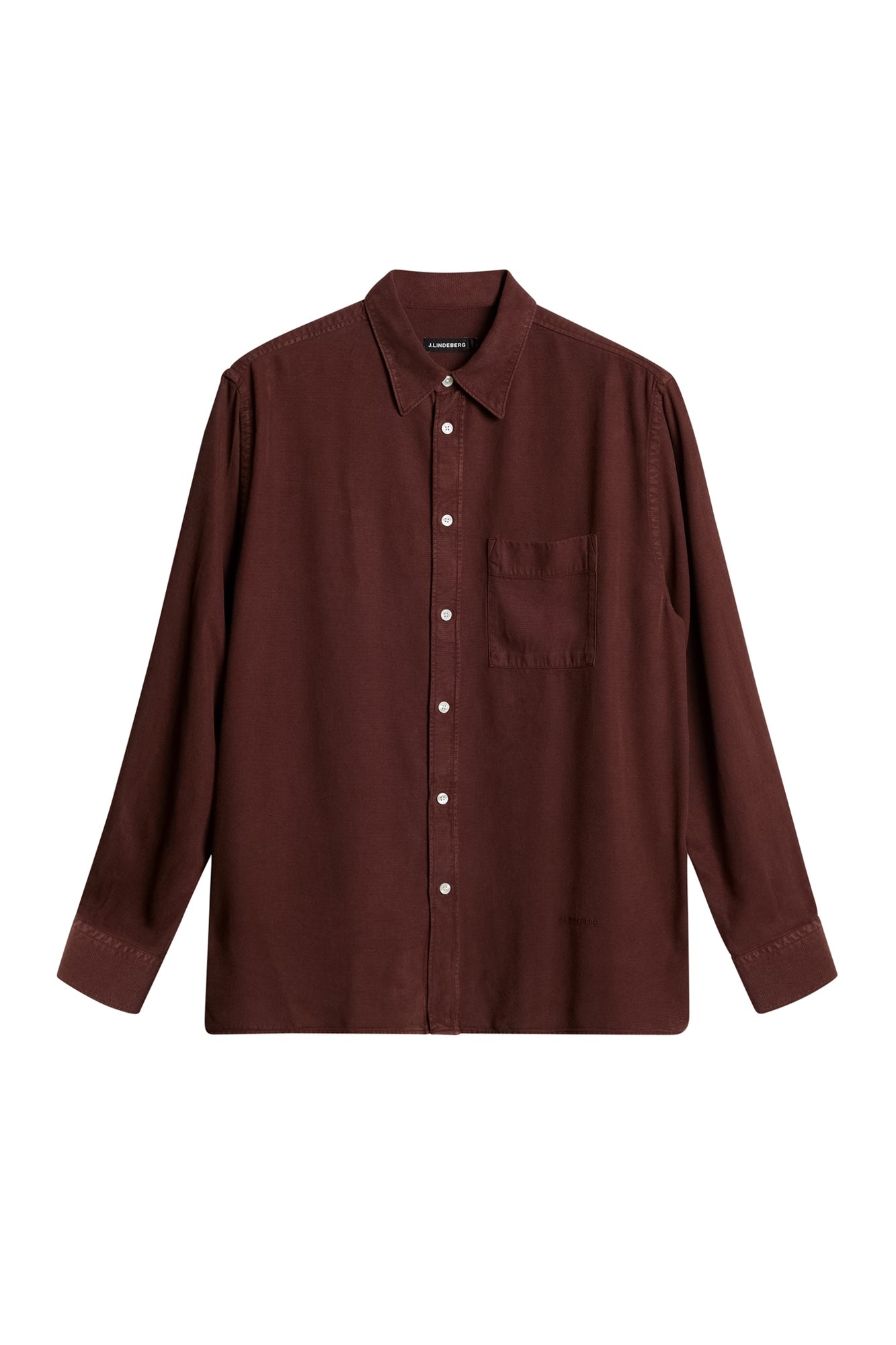 Men | Reg Struct Gmd Tencel Shirt | Bitter Chocolate