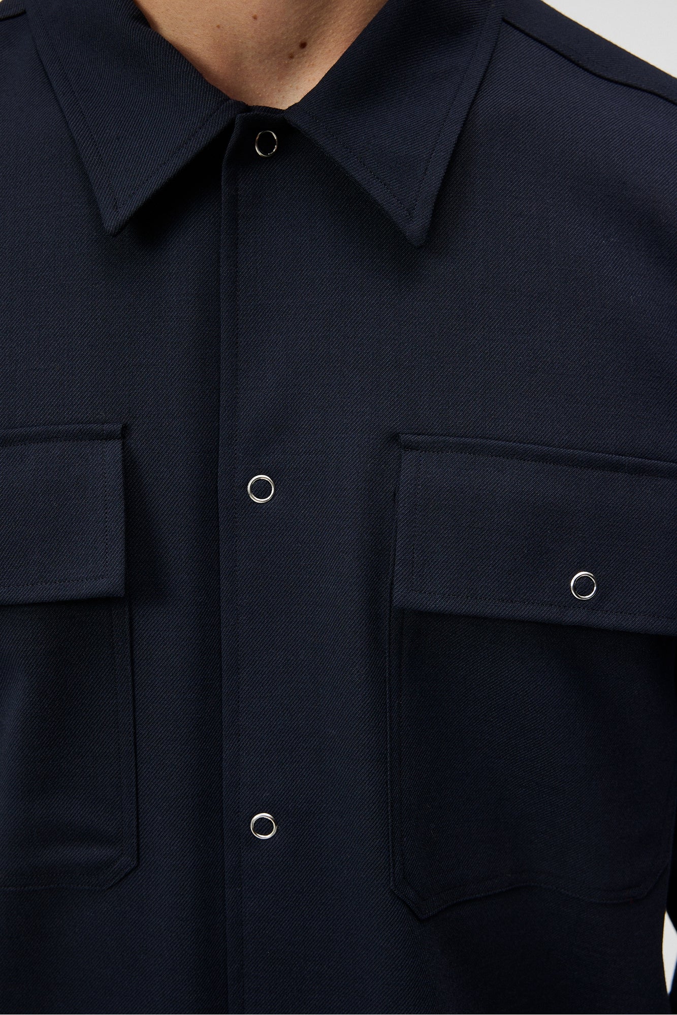 Men | Reid Twill Overshirt | JL Navy
