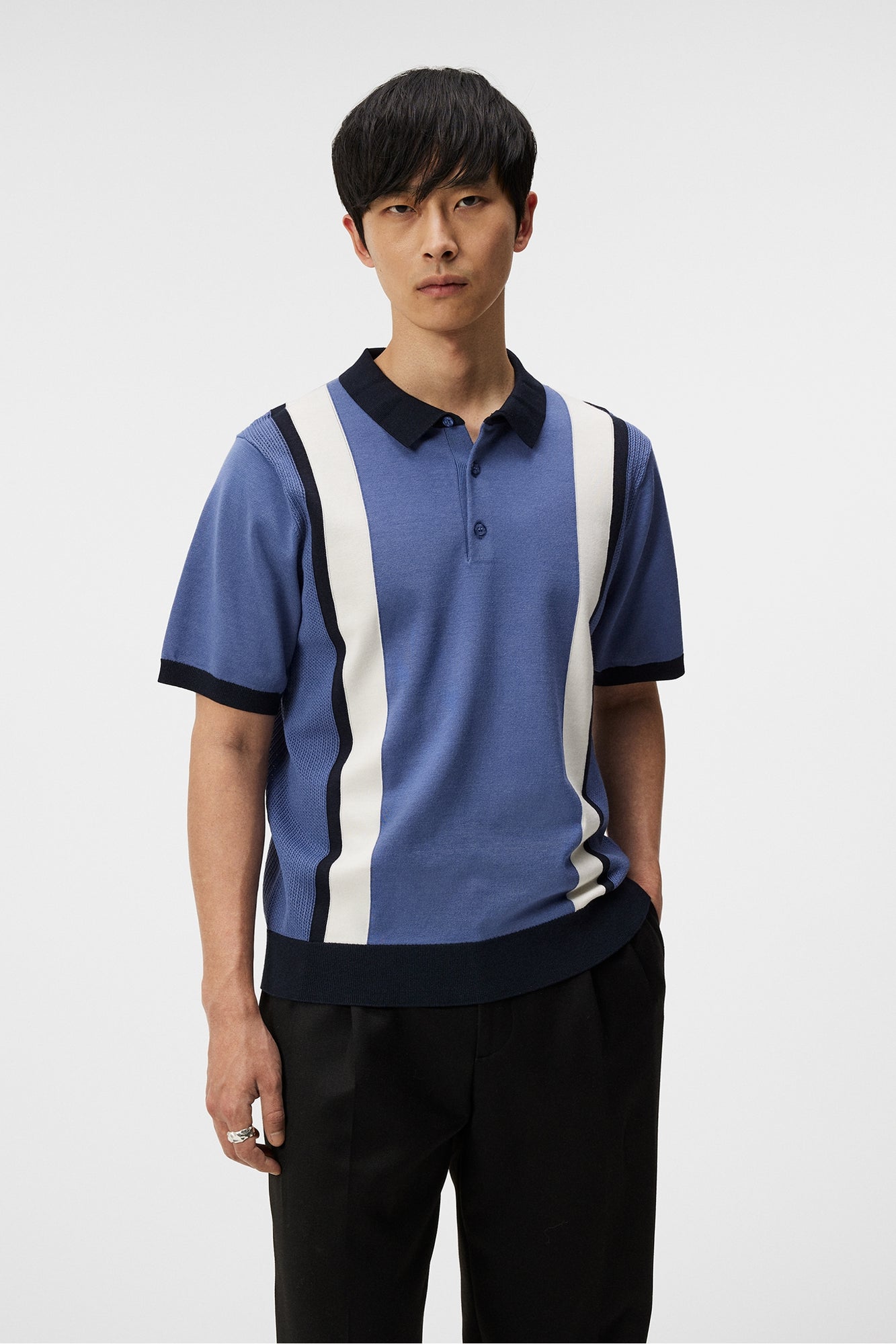 Men | Reymond Stripe Polo | Bijou Blue
