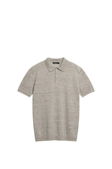 Men | Ridge Linen Blend Polo | Safari Beige