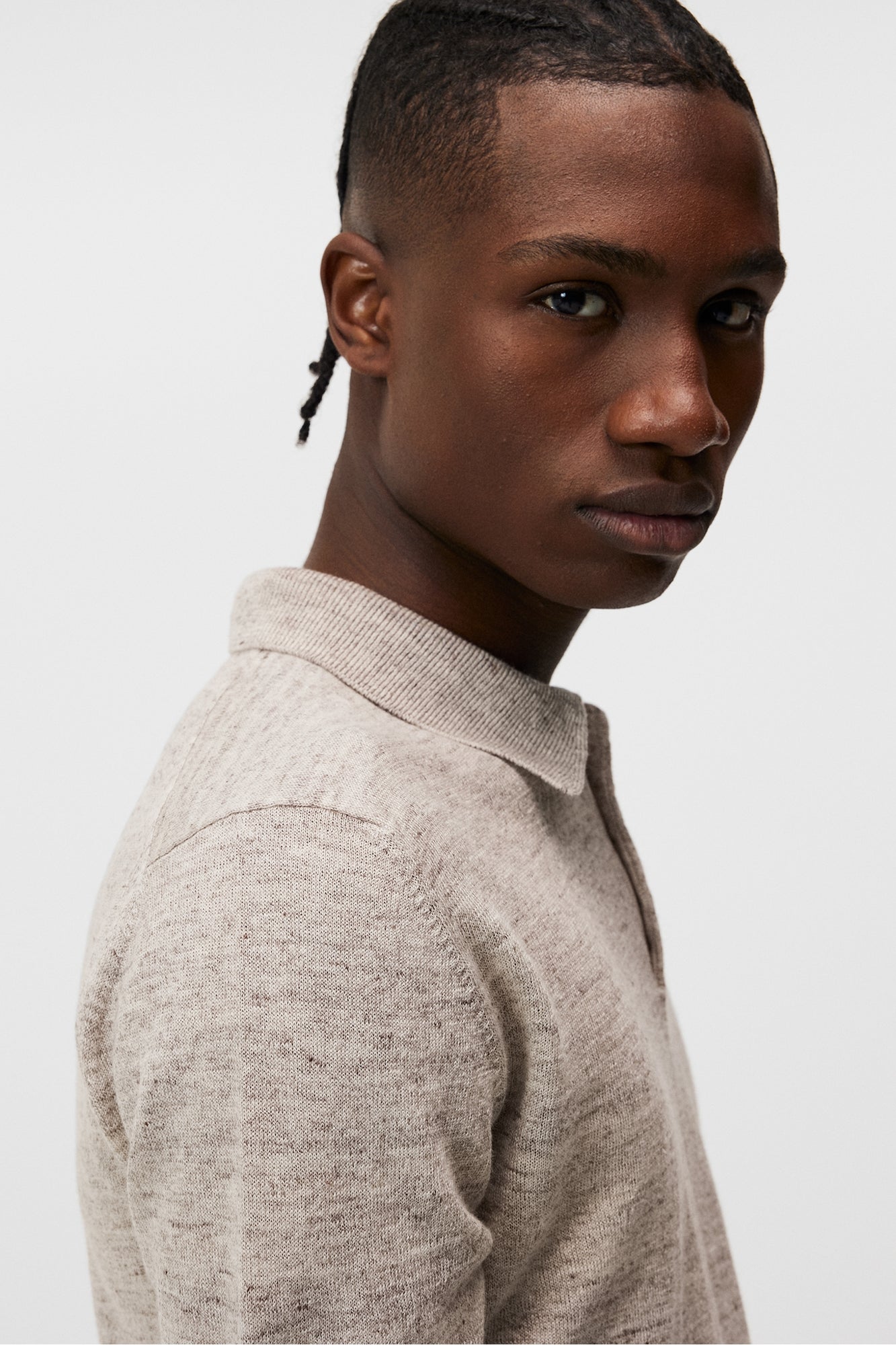 Men | Ridge Linen Blend Polo | Safari Beige