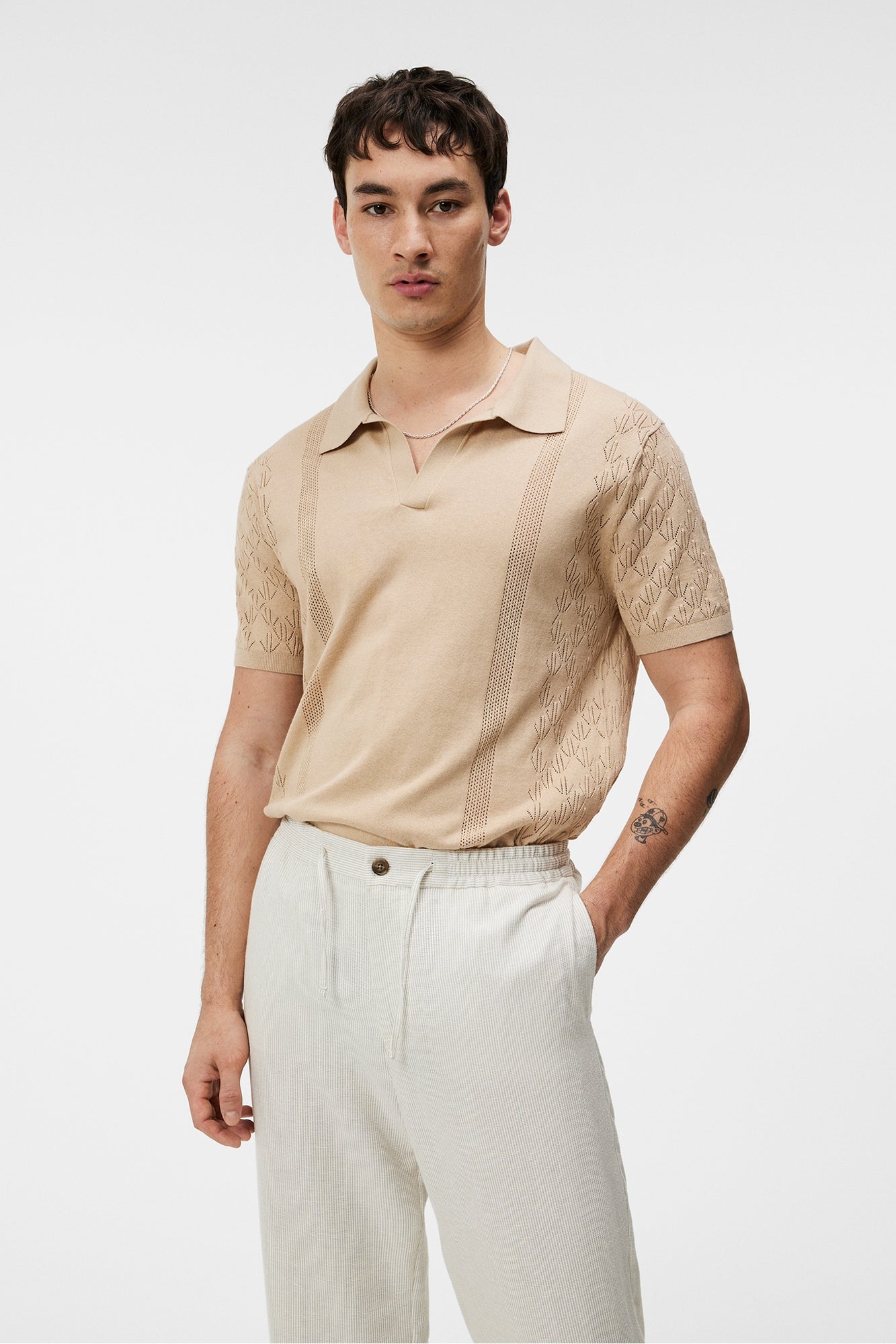 Men | Ringo Open Collar | Safari Beige