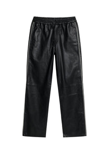 Men | Santo Leather Track Pants | Black