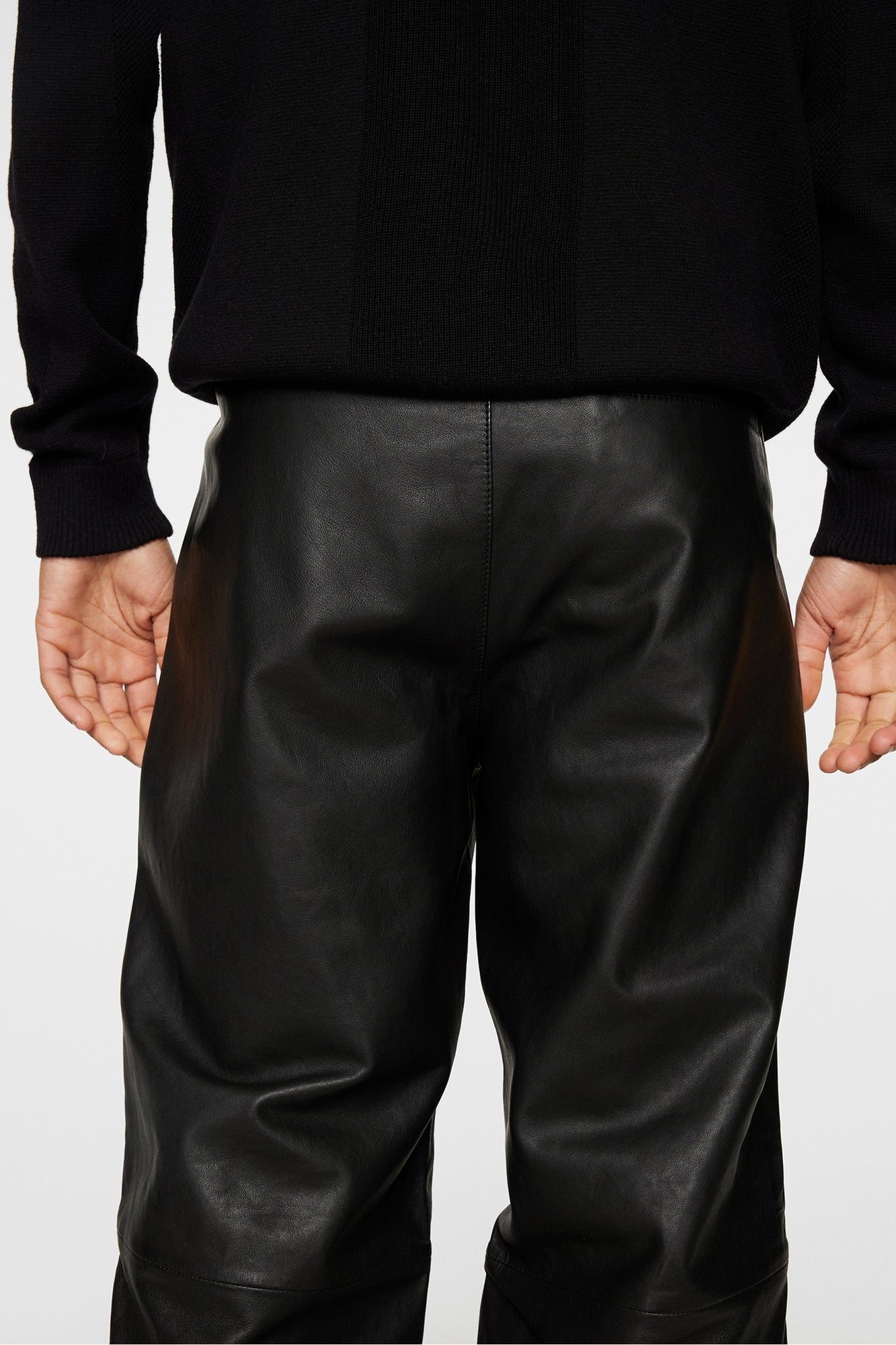 Men | Santo Leather Track Pants | Black