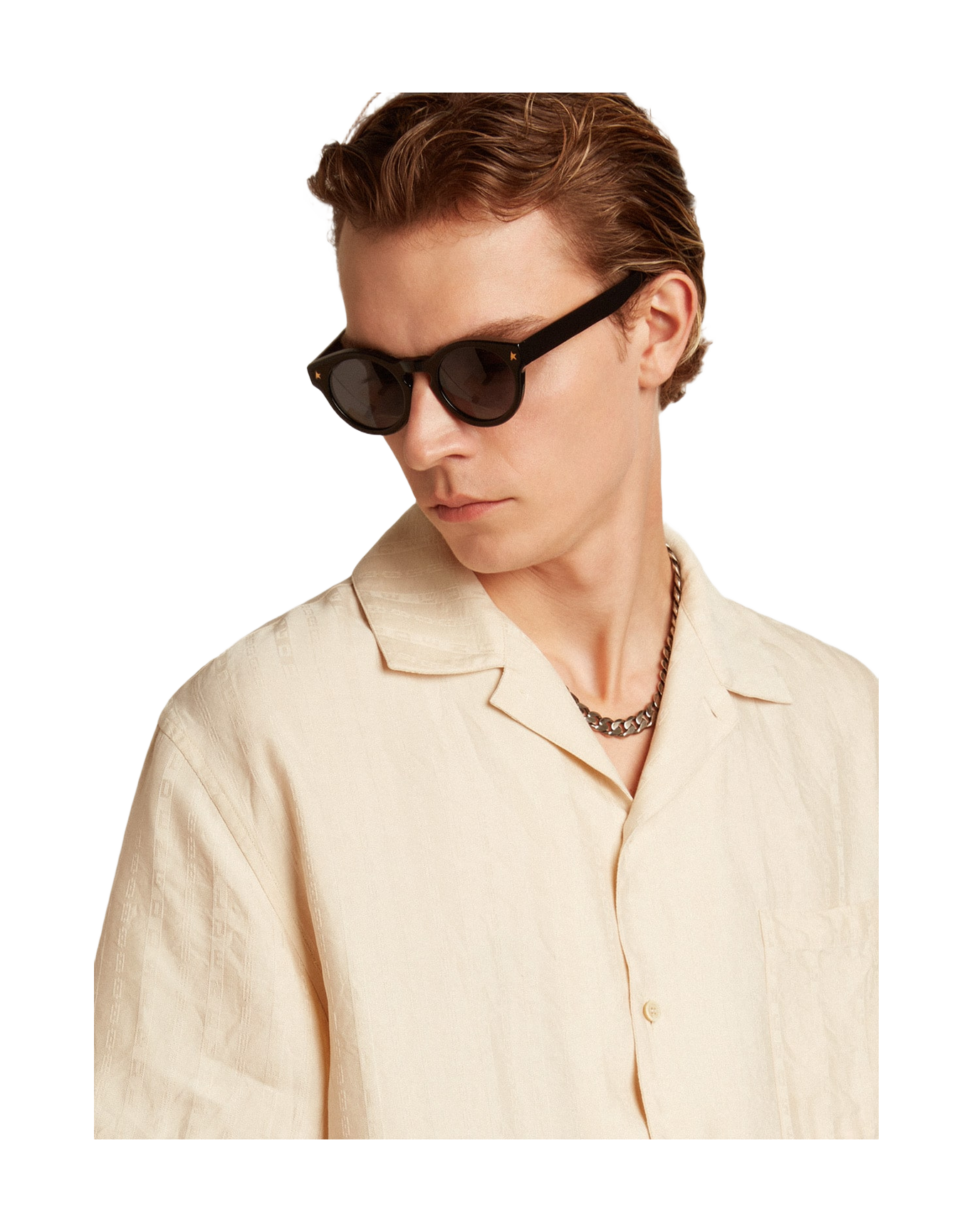 Men | Short-Sleeved Shirt Parchment-Colored Linen | Parchment